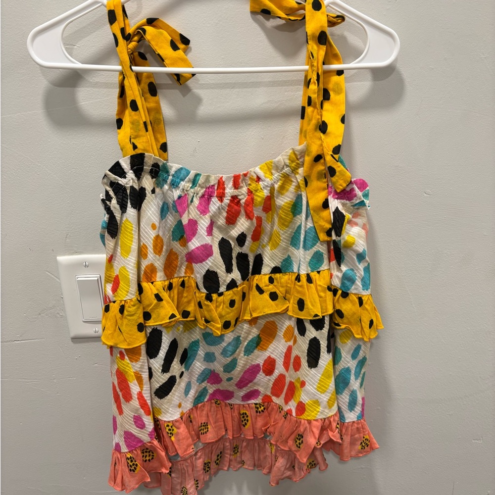 Vibrant Multicolor Ruffle Top - Picture 4 of 9